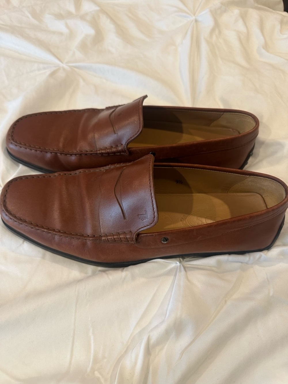 Tod's Chestnut Brown Leather Penny Loafers